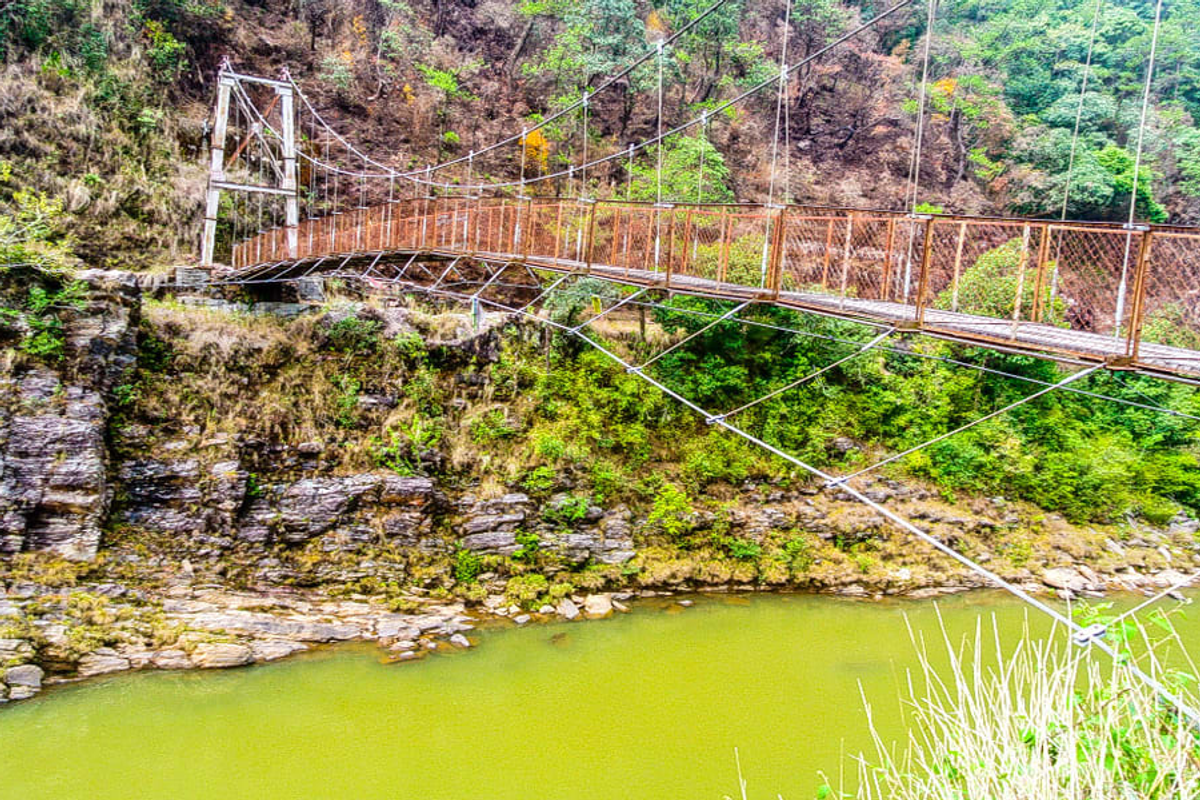 David Scott Trail Shillong historical stone bridge and river crossing
