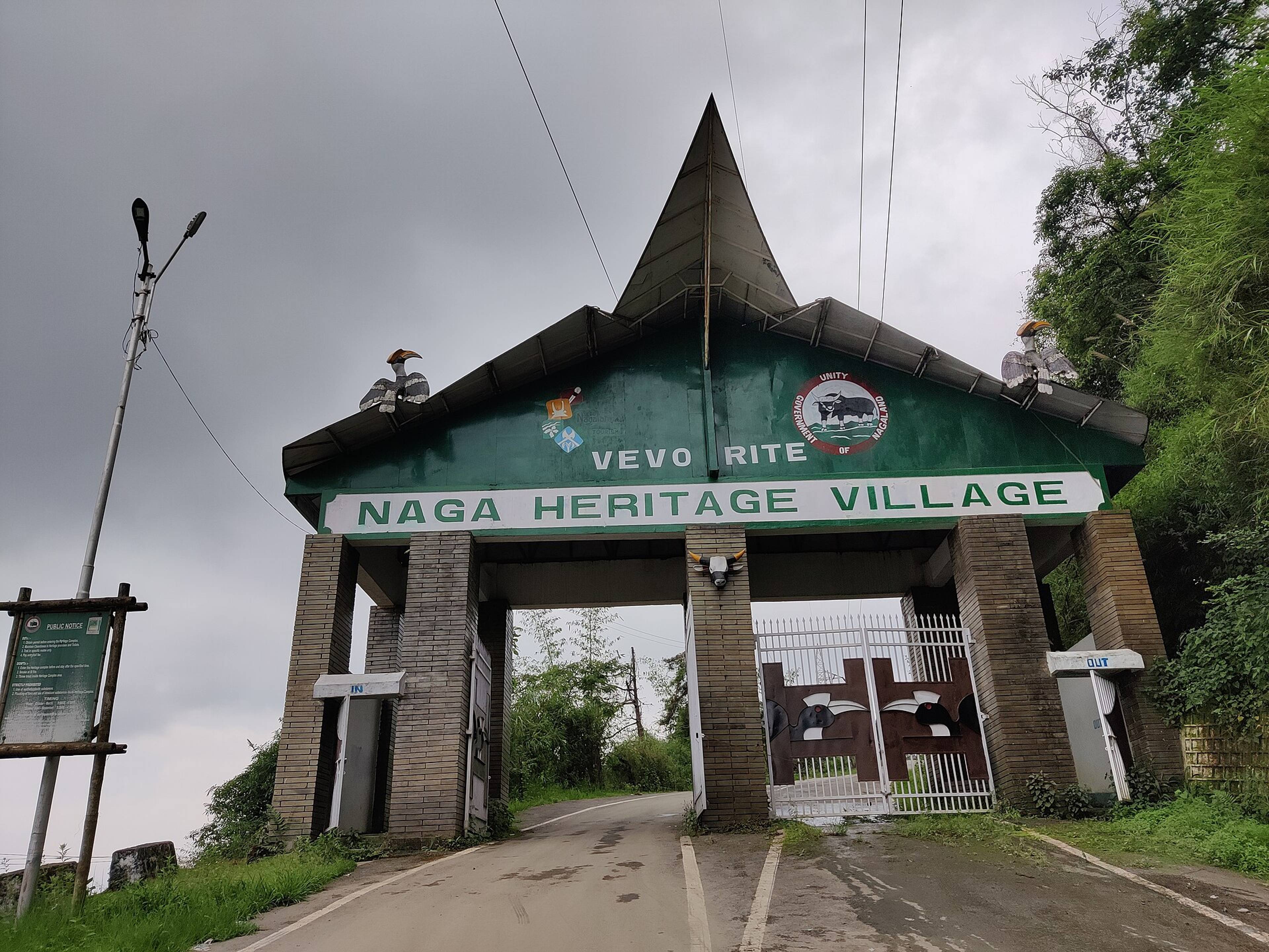 The entrance gate of the Naga Heritage Village at Kisama