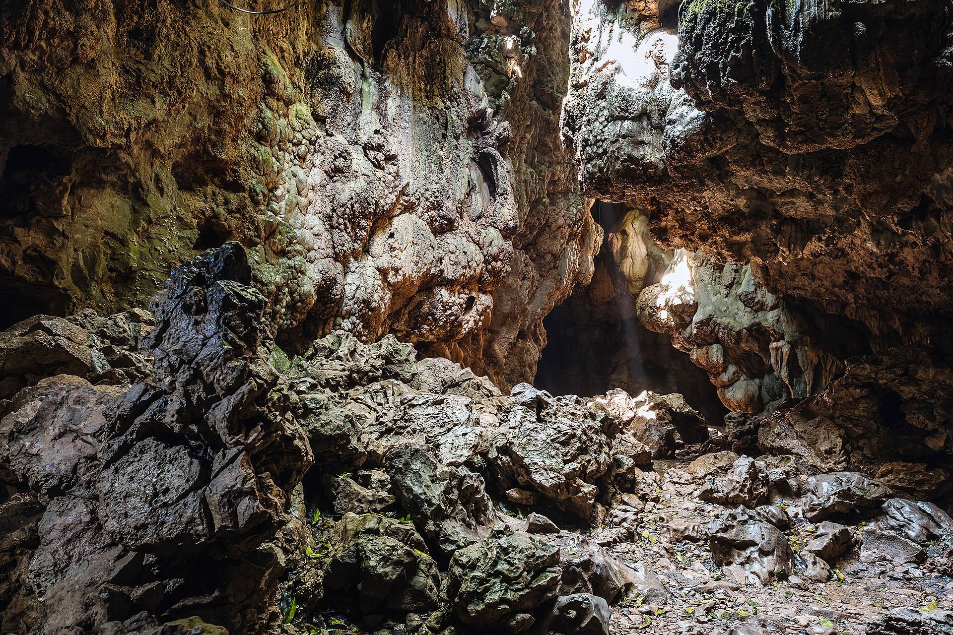 Limestone formations inside Mawsmai Cave near Cherrapunji