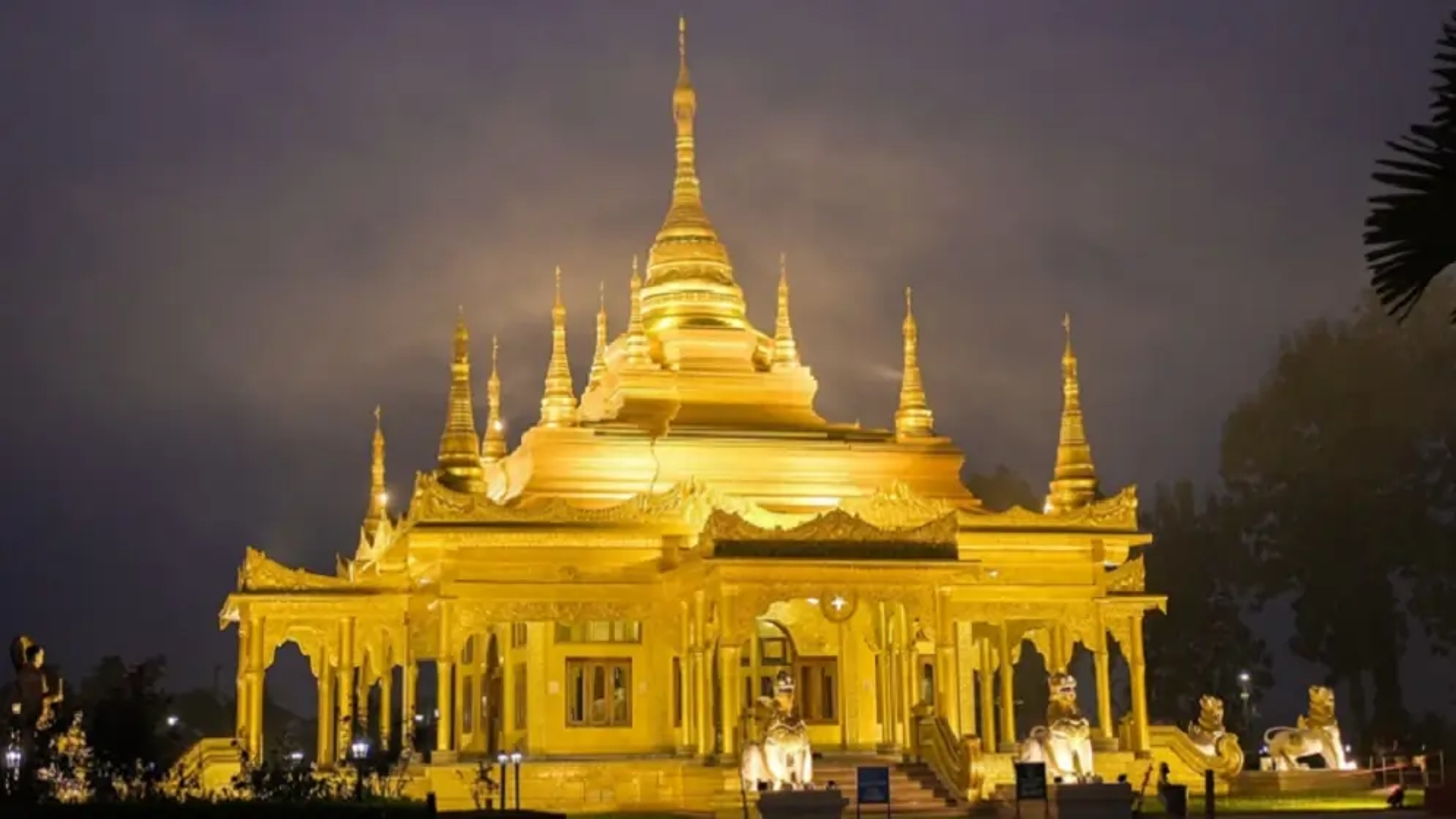 The Golden Pagoda of Namsai (Kongmu Kham) in Arunachal Pradesh, showcasing magnificent Tai-Khamti architecture.