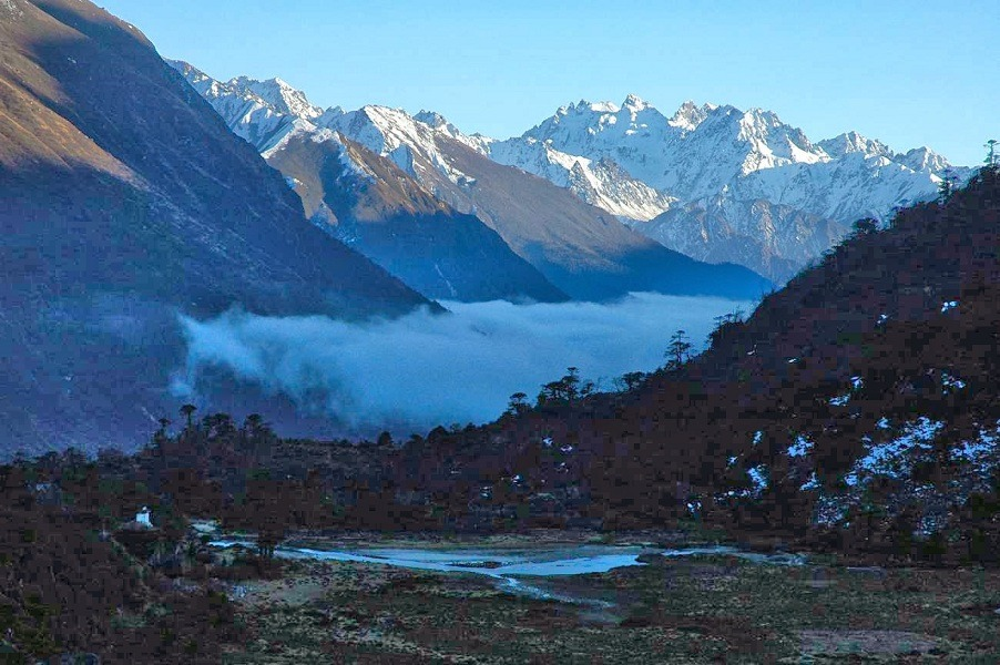 hangu Valley village in North Sikkim, a scenic stopover on the way to Gurudongmar Lake from Lachen.