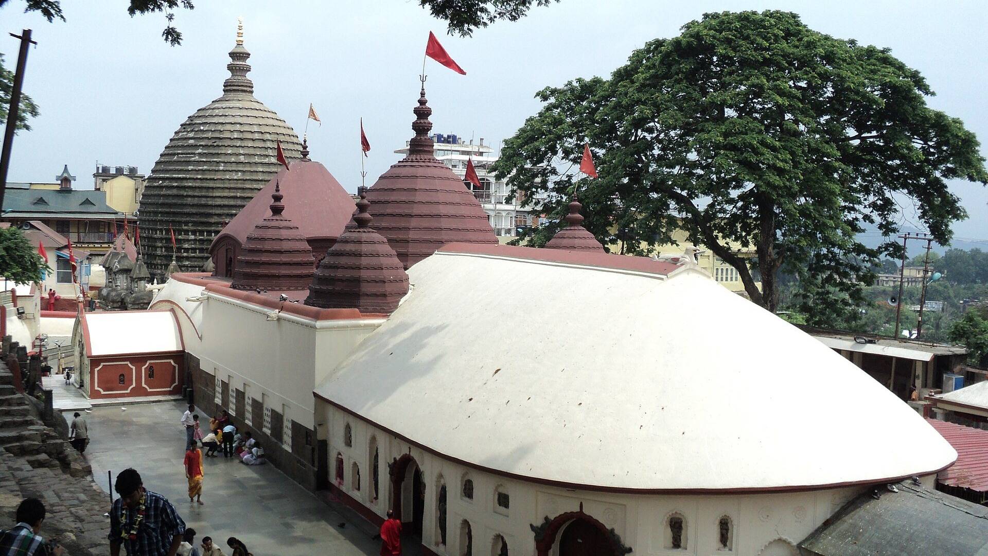 The beehive-shaped domes of Kamakhya Temple on Nilachal Hill in Guwahati