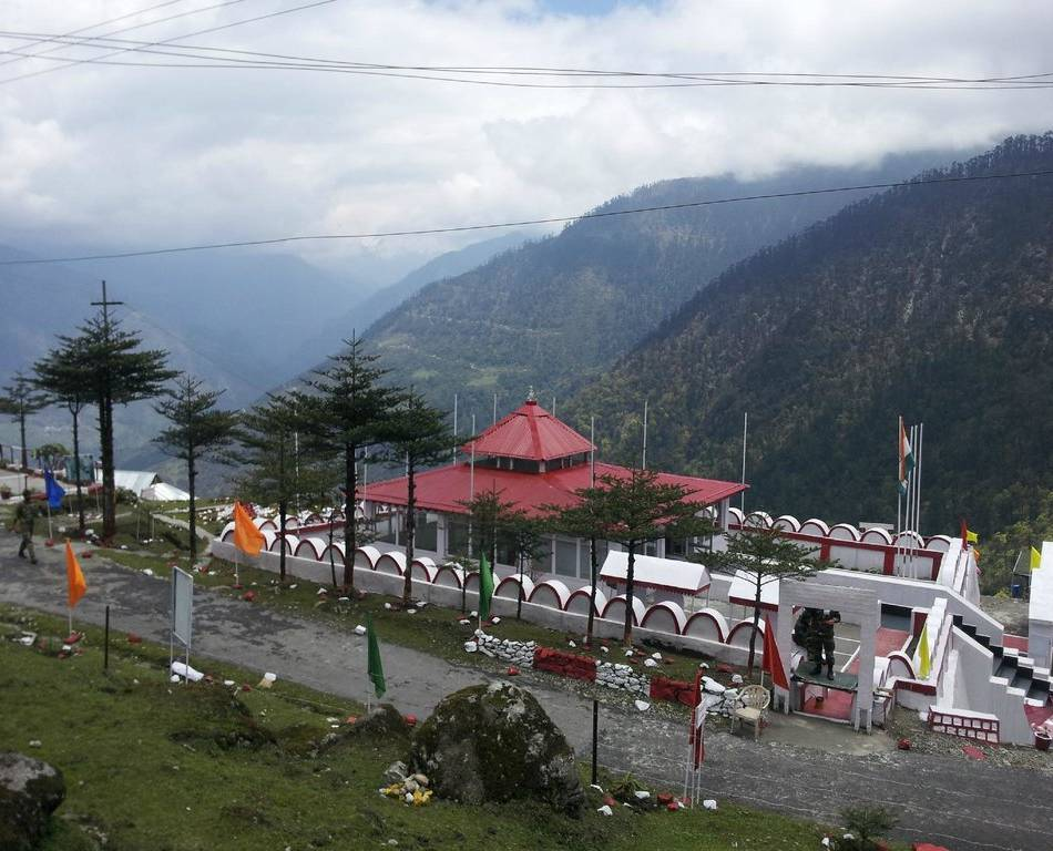 The roadside memorial of Jaswant Garh on the Tawang-Bomdila highway.