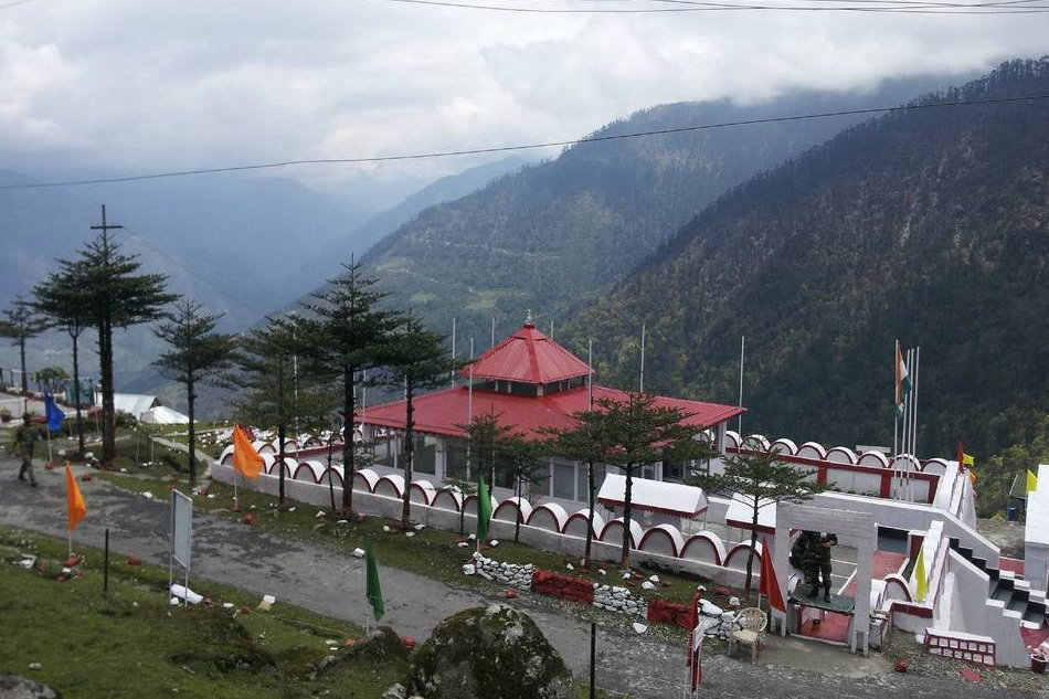 The roadside memorial of Jaswant Garh on the Tawang-Bomdila highway.