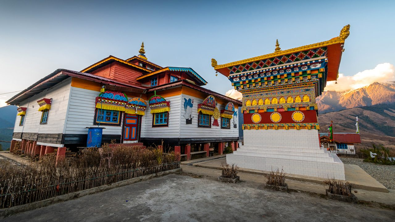 Ancient wooden architecture of Samten Yongcha Monastery Mechuka Arunachal Pradesh | Mechuka Monastery