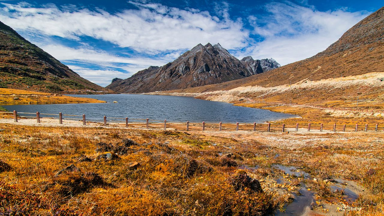 High - altitude sela lake and mountain in Arunachal pradesh .
