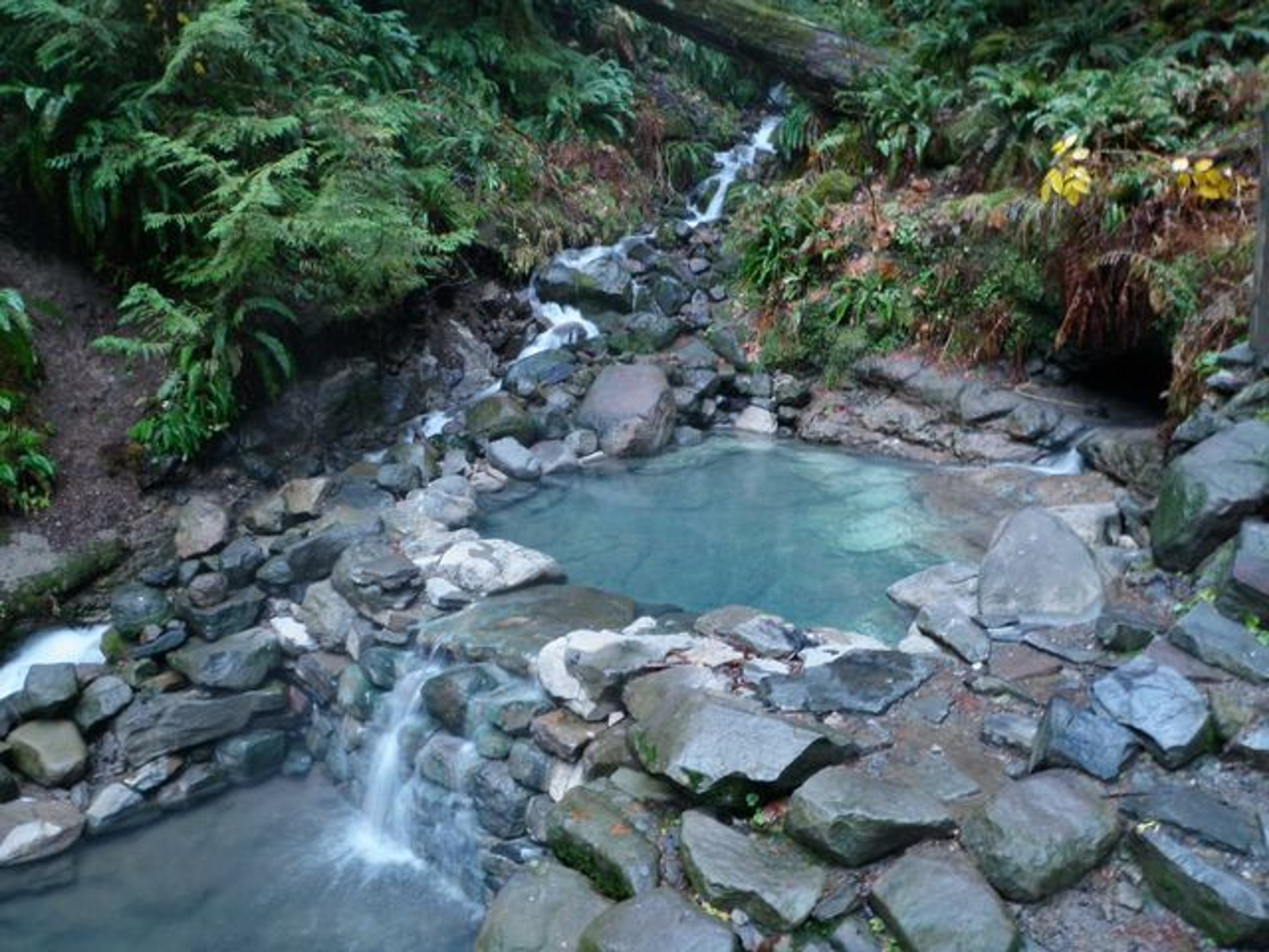 Natural sulfur hot springs at Tatopani near the Rangit River Ravangla.