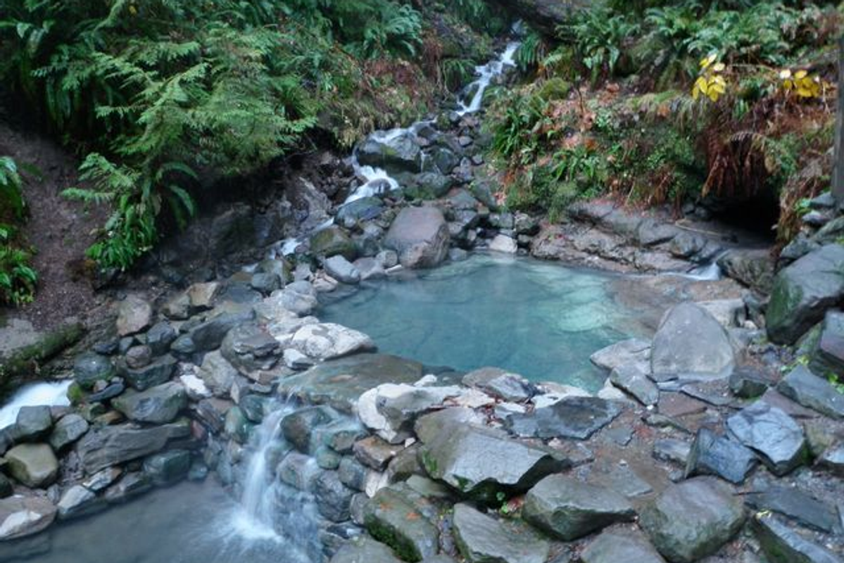 Natural sulfur hot springs at Tatopani near the Rangit River Ravangla.
