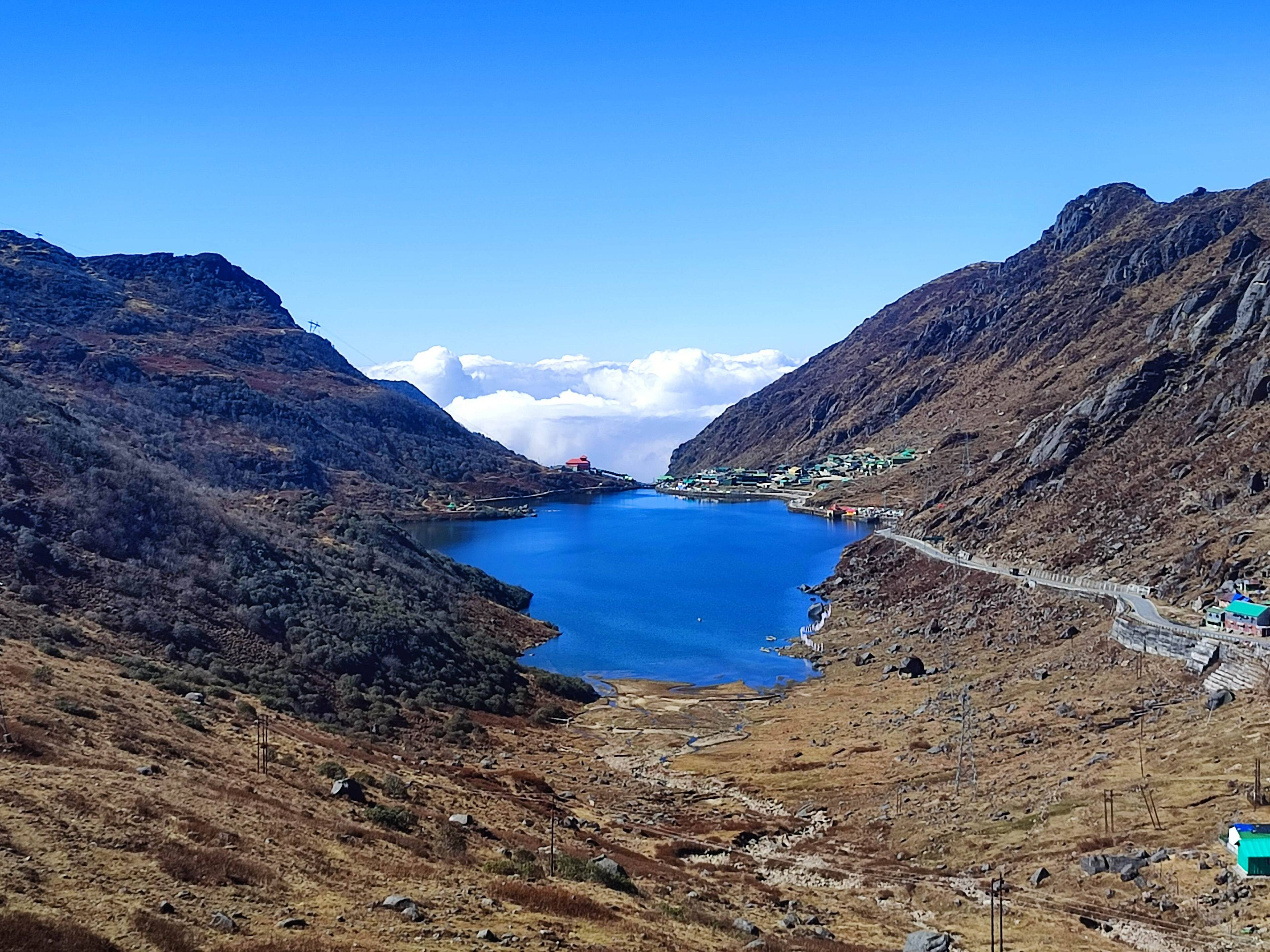 Tsomgo (Changu) Lake in its glacial valley above Gangtok