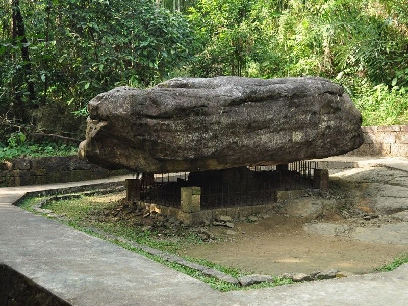 Balancing Rock of Mawlynnong village natural geological wonder