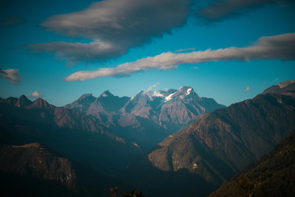 Scenic mountain peaks in Arunachal pradesh.