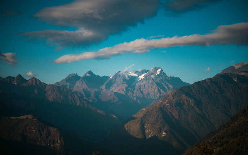 Scenic mountain peaks in Arunachal pradesh.