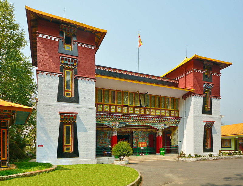 Traditional Tibetan architecture of the Namgyal Institute of Tibetology museum in Gangtok.