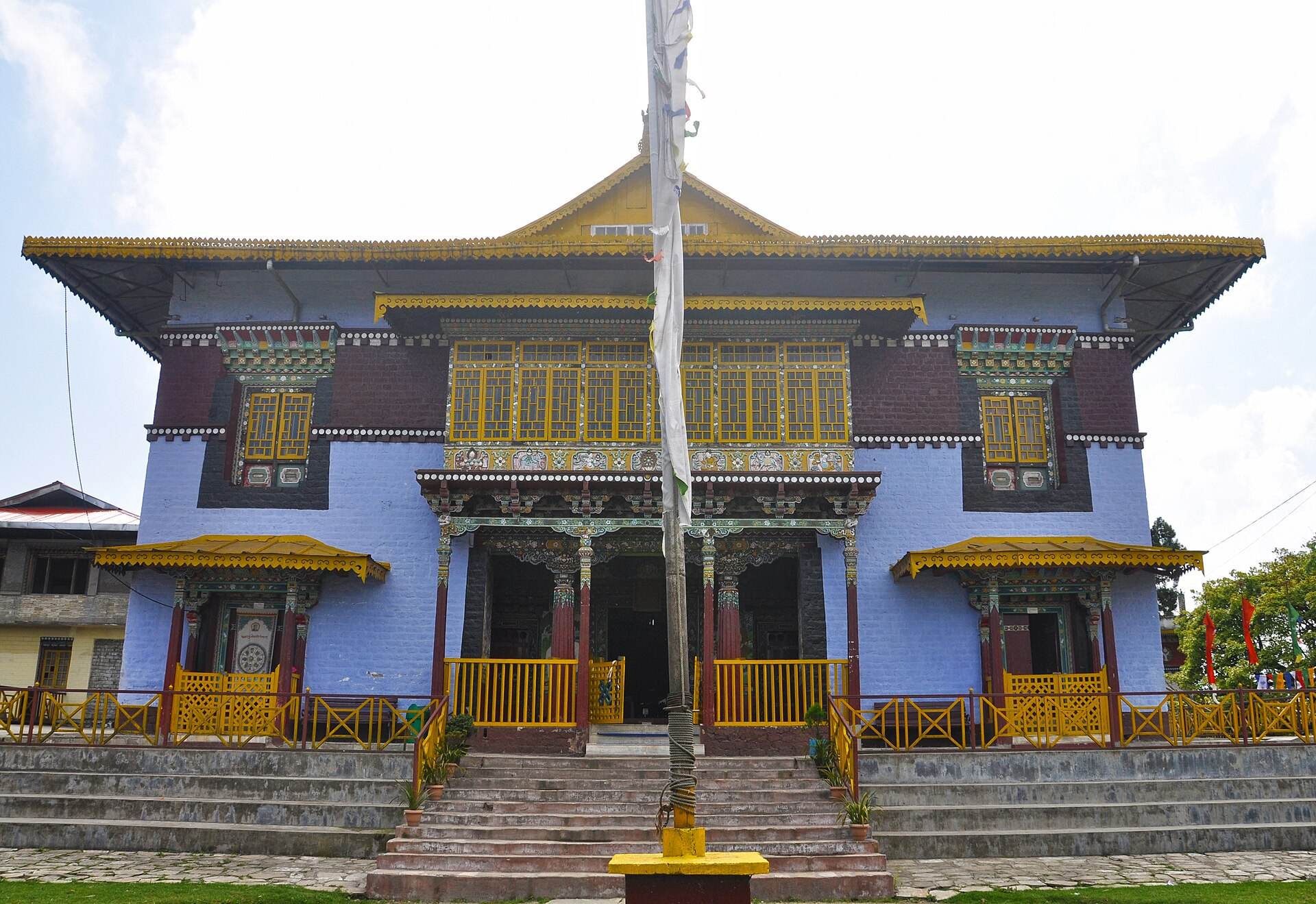 The painted facade of Pemayangtse Monastery, Pelling