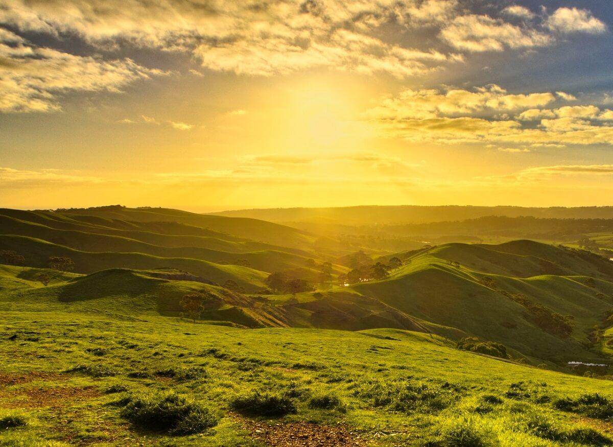 Sunrise over the hills at Dong, India's first sunrise