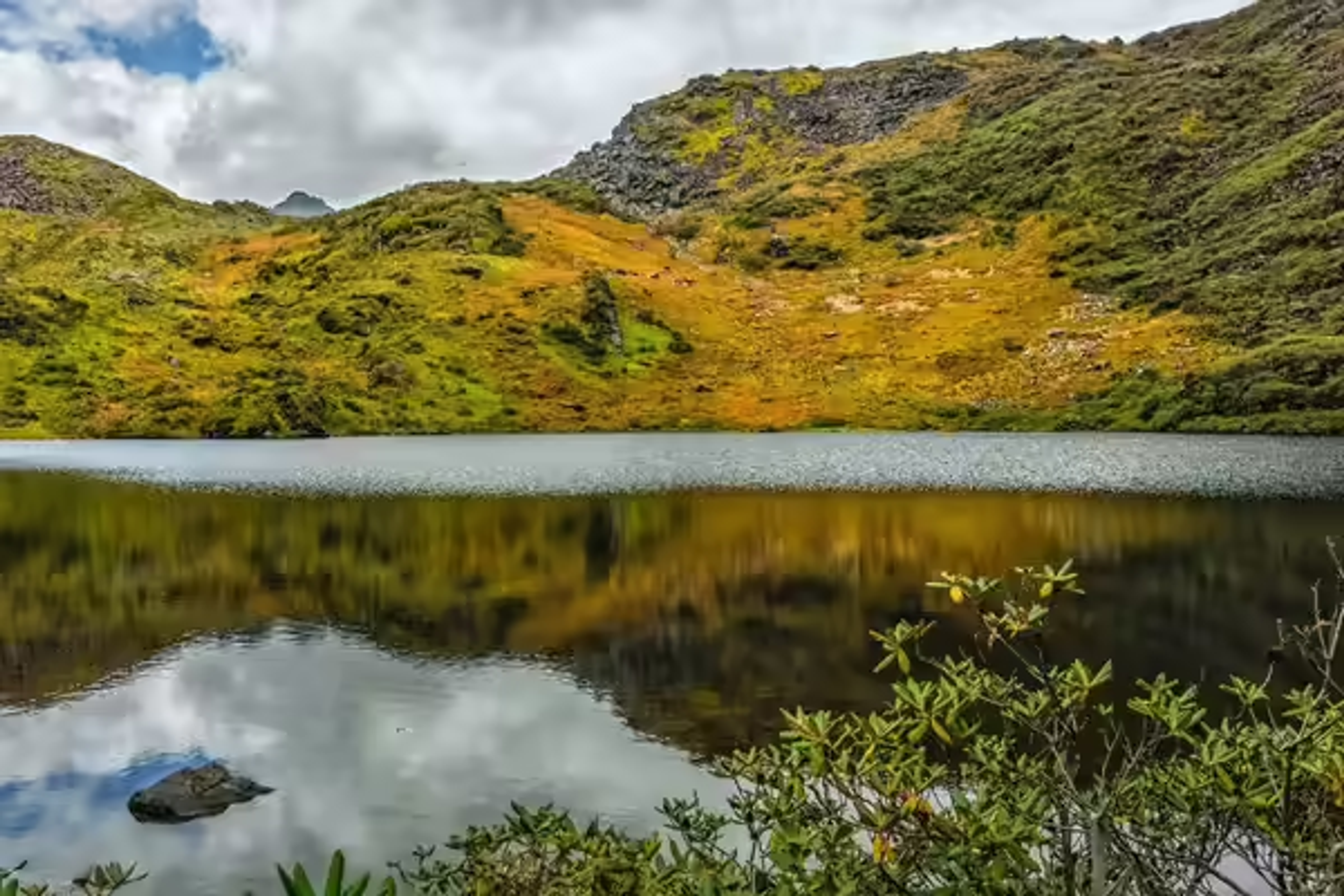 Aerial view of the Seven Lakes trek in Anini, Arunachal Pradesh, showcasing pristine alpine lakes and untouched wilderness.