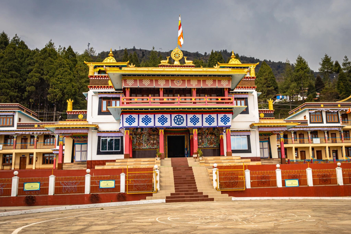 The vibrant GRL Monastery (Upper Gompa) in Bomdila, one of the top places to visit in Arunachal Pradesh for panoramic views.