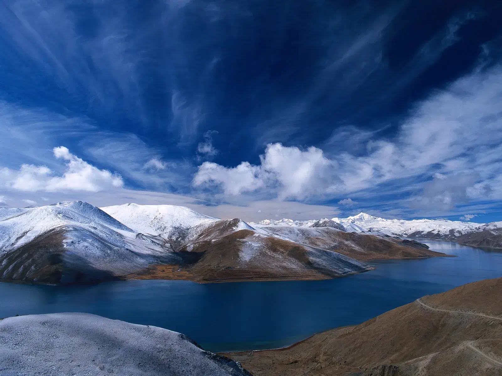 Blue waters of Pankang Teng Tso (P.T. Tso) Lake in Tawang.