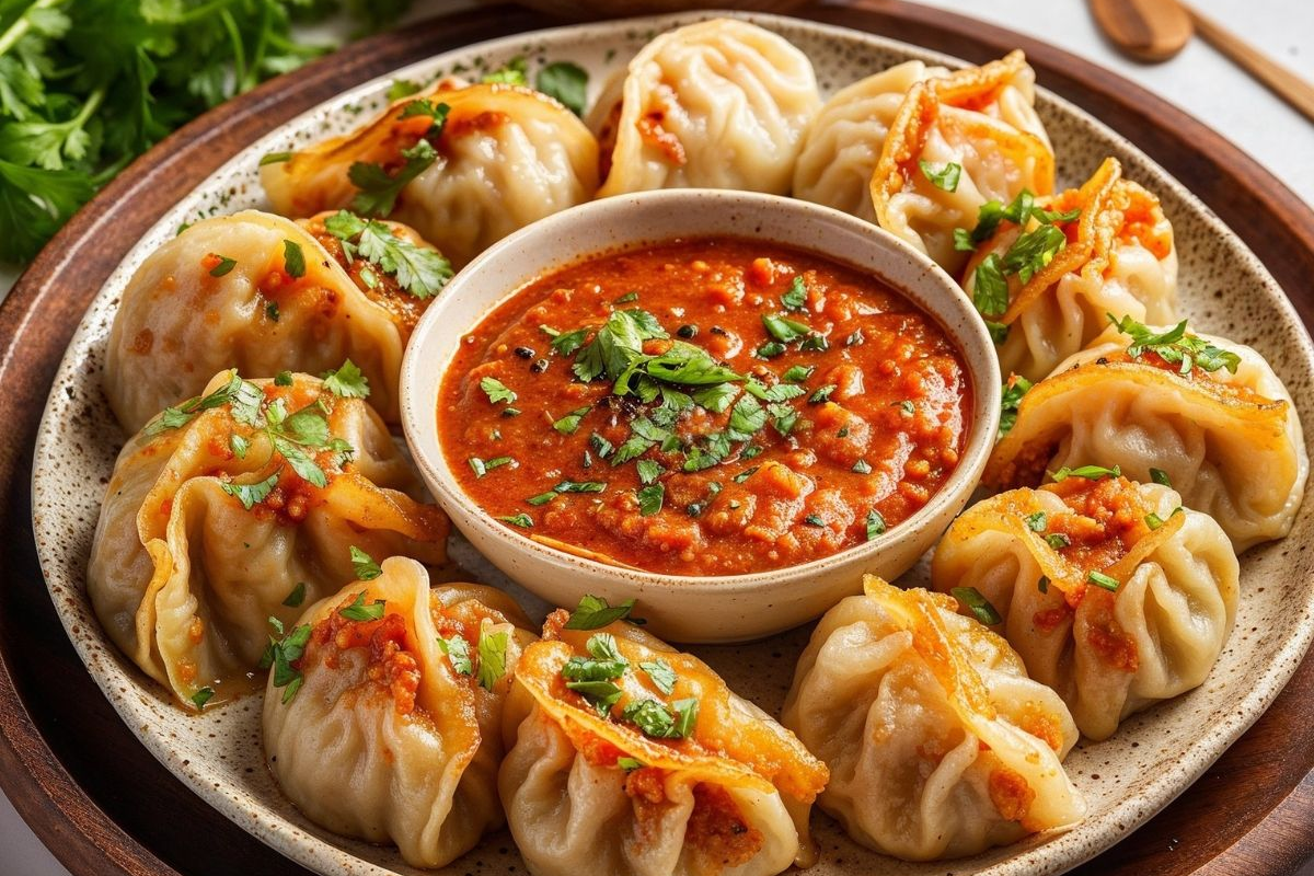 A plate of authentic steamed Sikkimese momos, a must-try culinary experience.