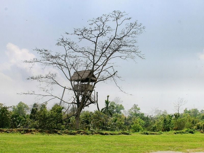 Sky View bamboo watchtower Mawlynnong village sightseeing point