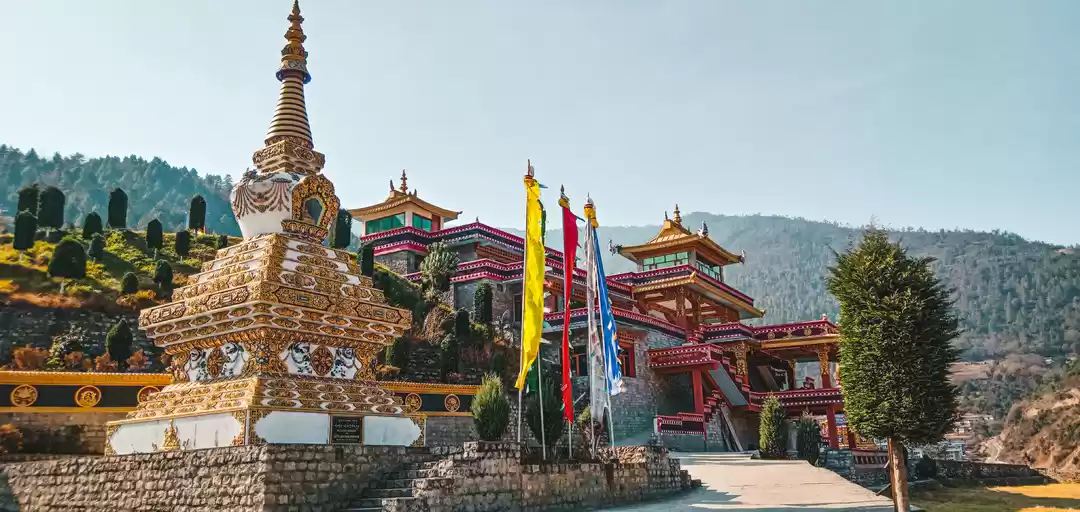 The Tawang Monastery in Arunachal Pradesh, India’s largest Buddhist monastery, perched on a mountain ridge in the Eastern Himalayas.