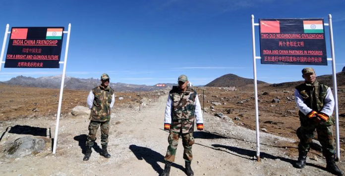 : Indian Army personnel assisting tourists at a high-altitude checkpost in Arunachal Pradesh.