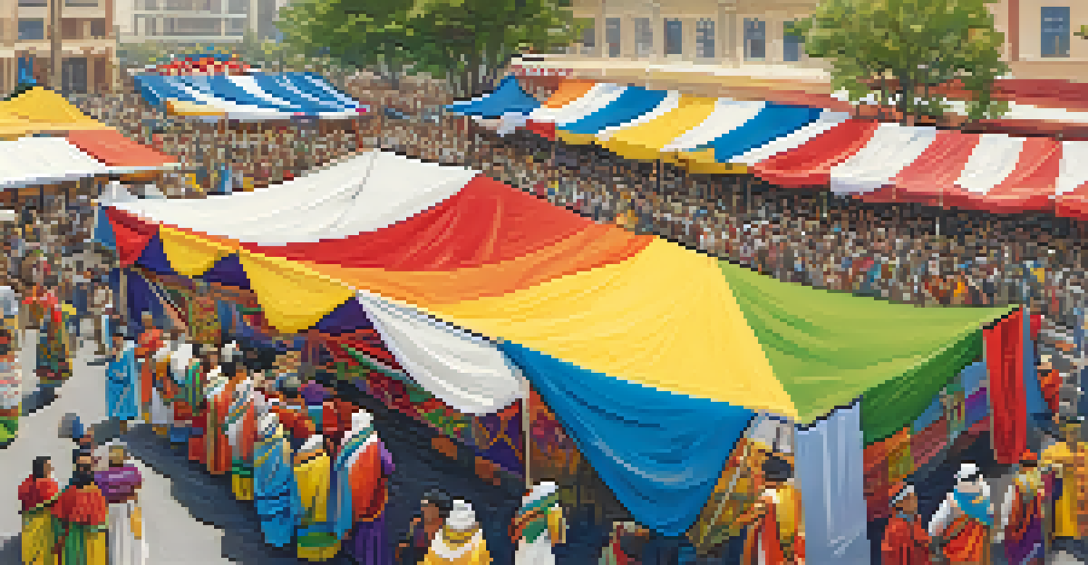 A vibrant cultural festival in Sacramento showcasing traditional attire and international cuisine.