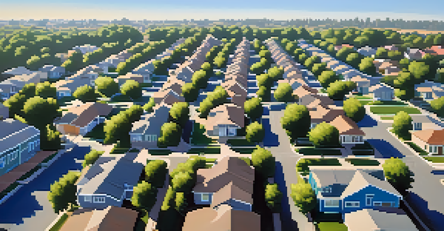 Aerial view of Sacramento's residential area showing houses and green spaces near a river.