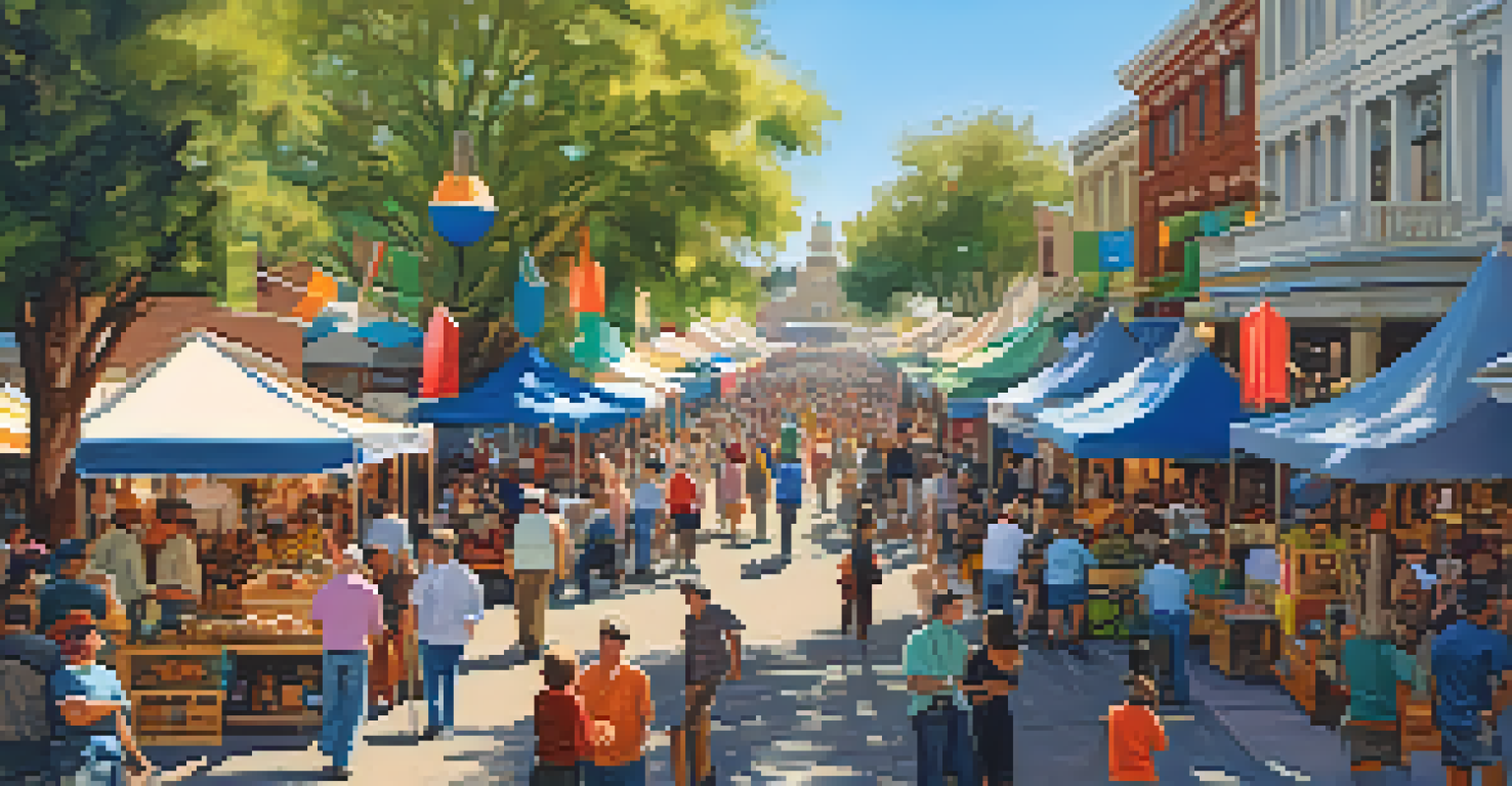 A lively festival in Old Sacramento, with families enjoying live music and vibrant vendor stalls.