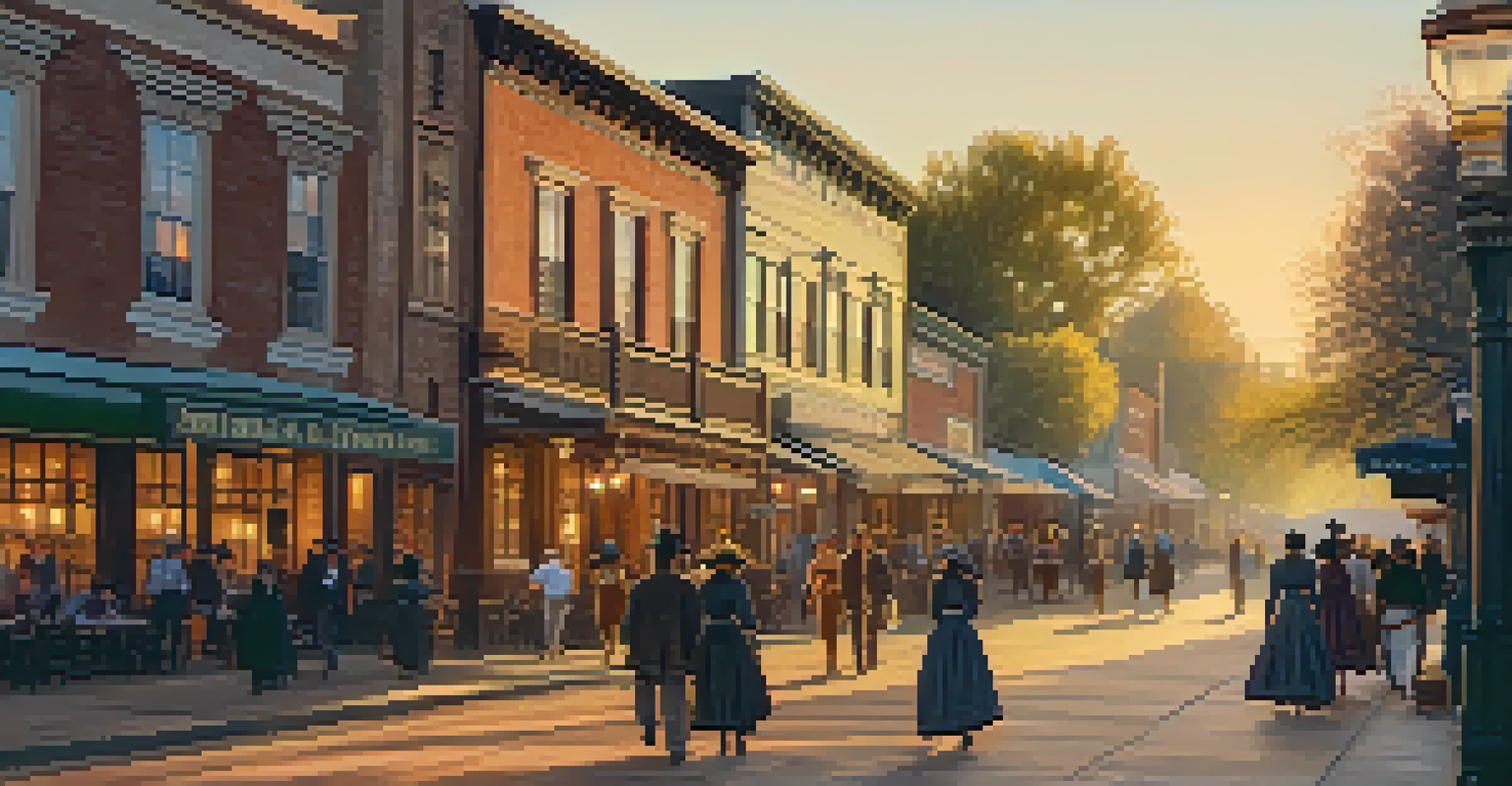 Historic Old Sacramento with wooden sidewalks and 1800s buildings filled with people exploring shops.