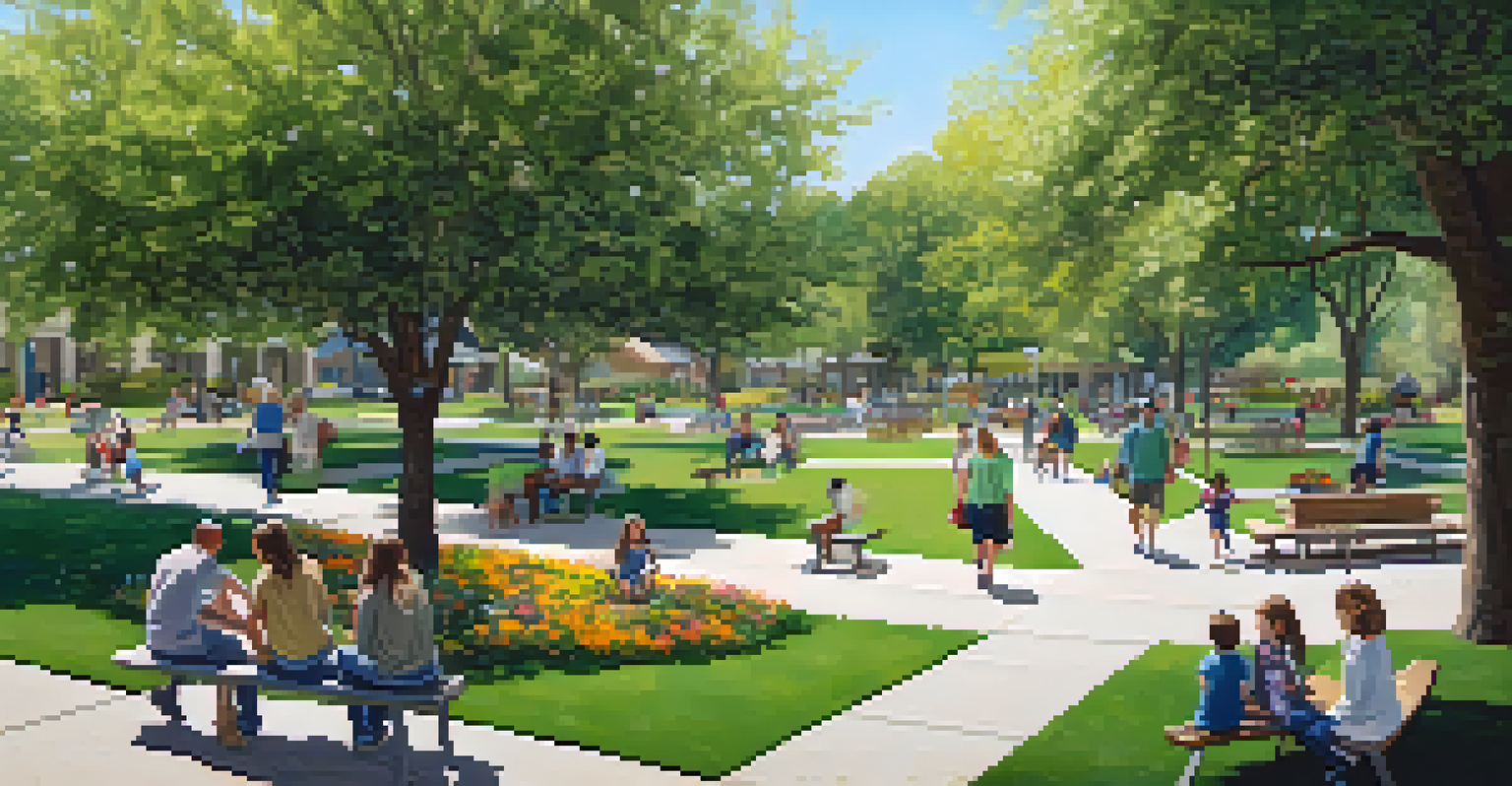 Aerial view of a community park in Sacramento with families enjoying the outdoors.