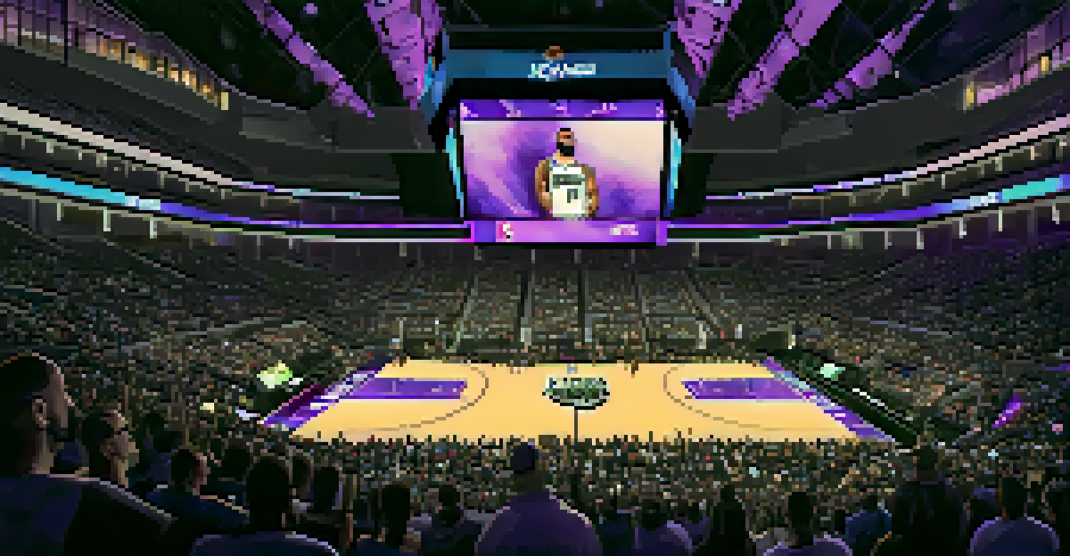 A packed Golden 1 Center during a Sacramento Kings game, with enthusiastic fans, colorful lights, and a scoreboard visible.