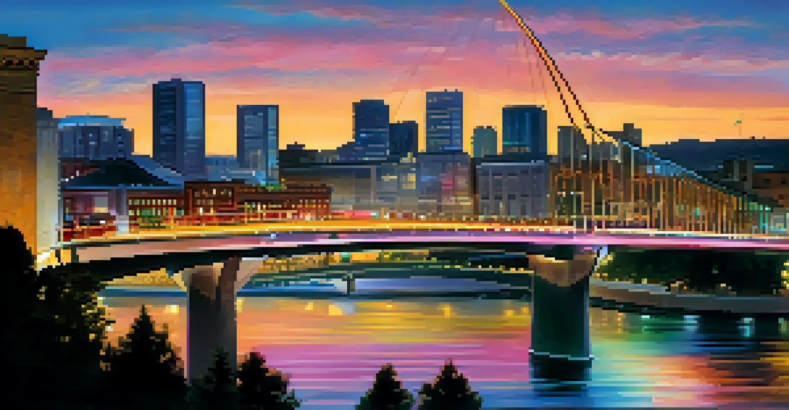 A panoramic view of the Arco Arena Bridge filled with fans during an event, with historic buildings in the background.