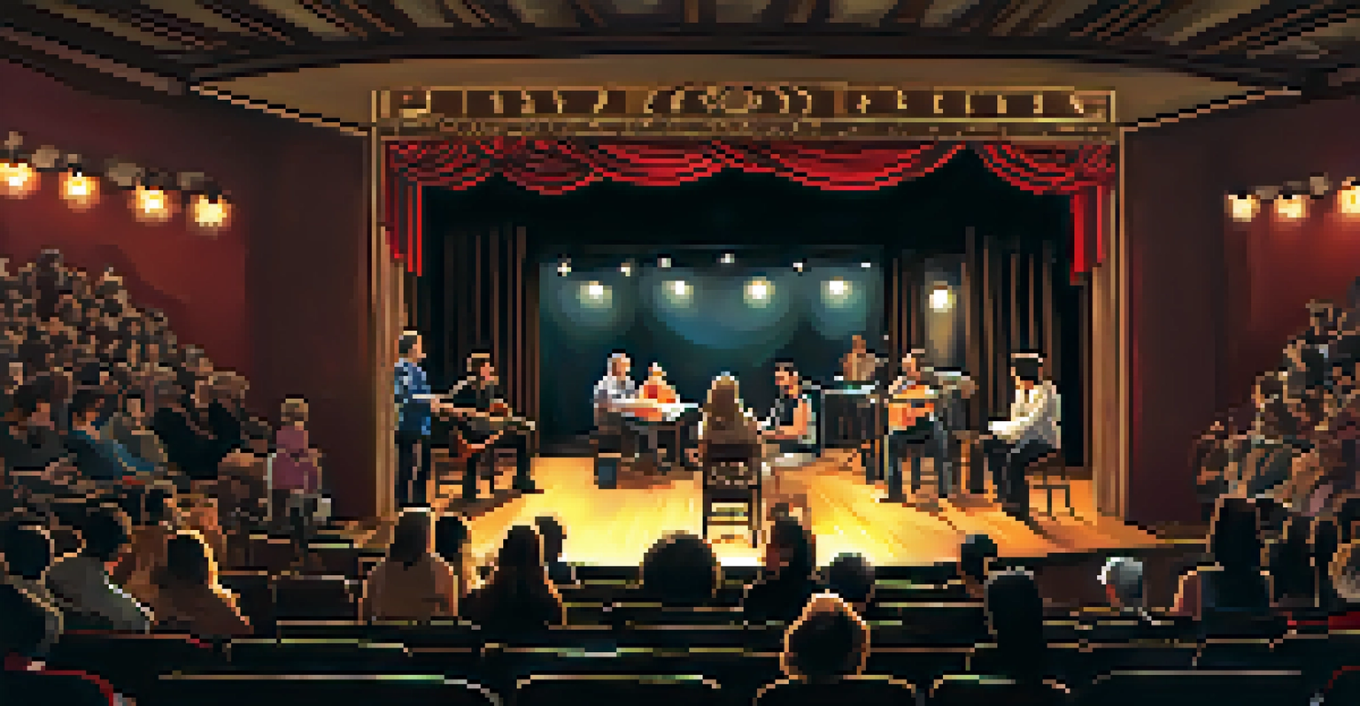 Intimate performance scene inside B Street Theatre with engaged audience.