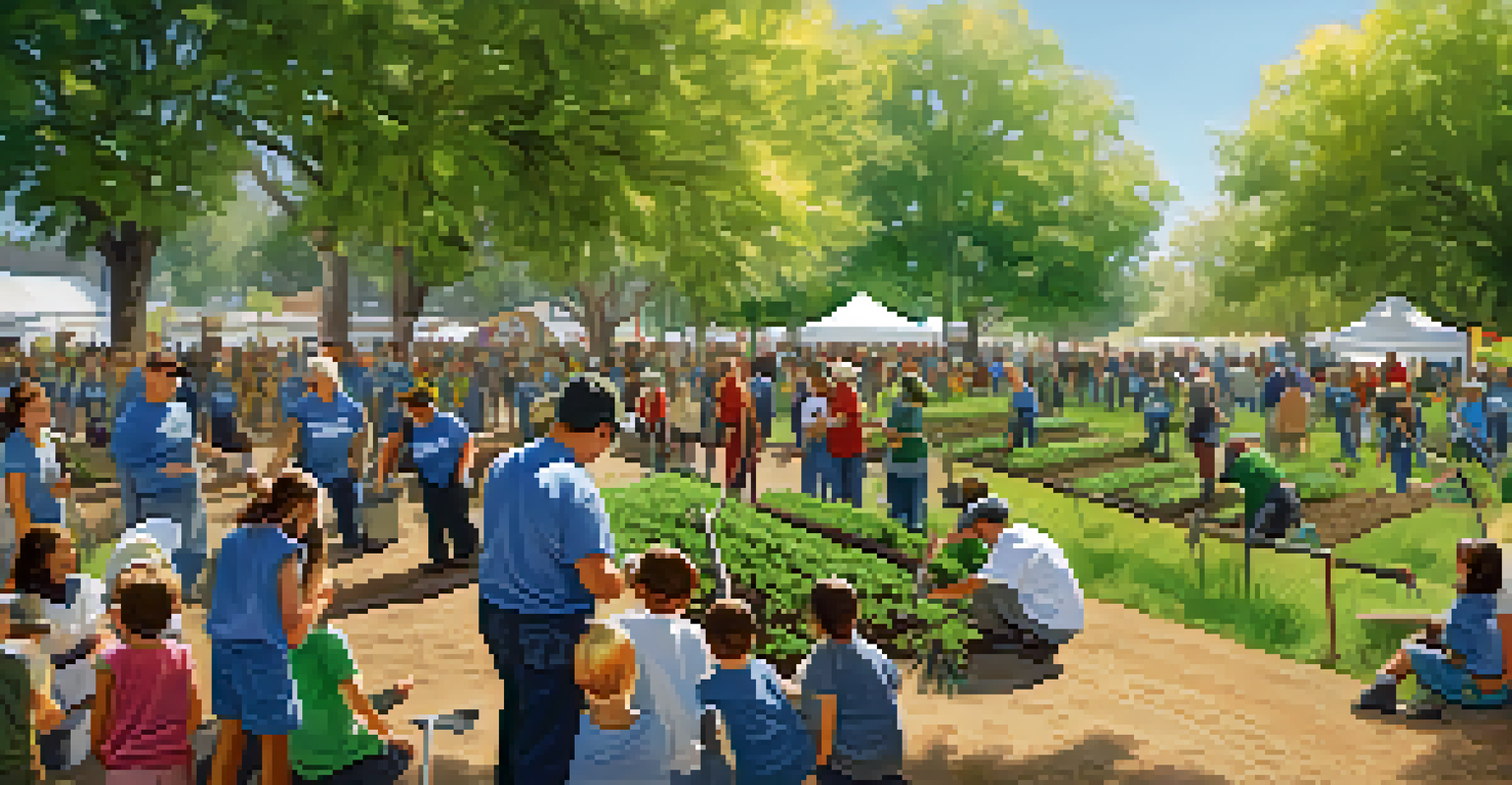 Volunteers planting trees in a community event in Sacramento.