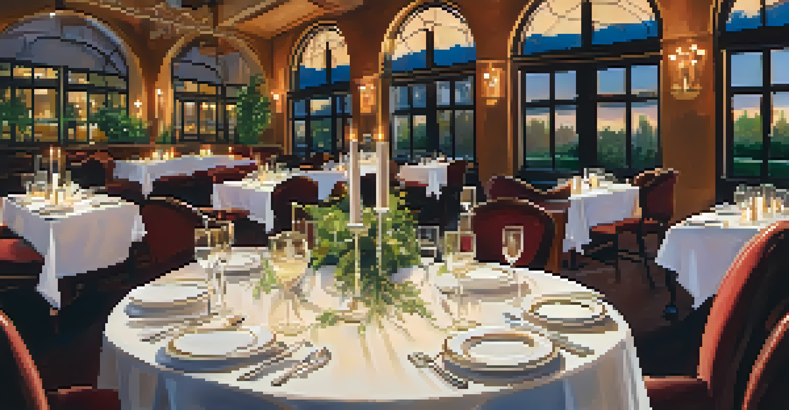 An elegantly arranged dining table with gourmet dishes and fine wine glasses in a cozy restaurant during Sacramento Wine & Food Week.