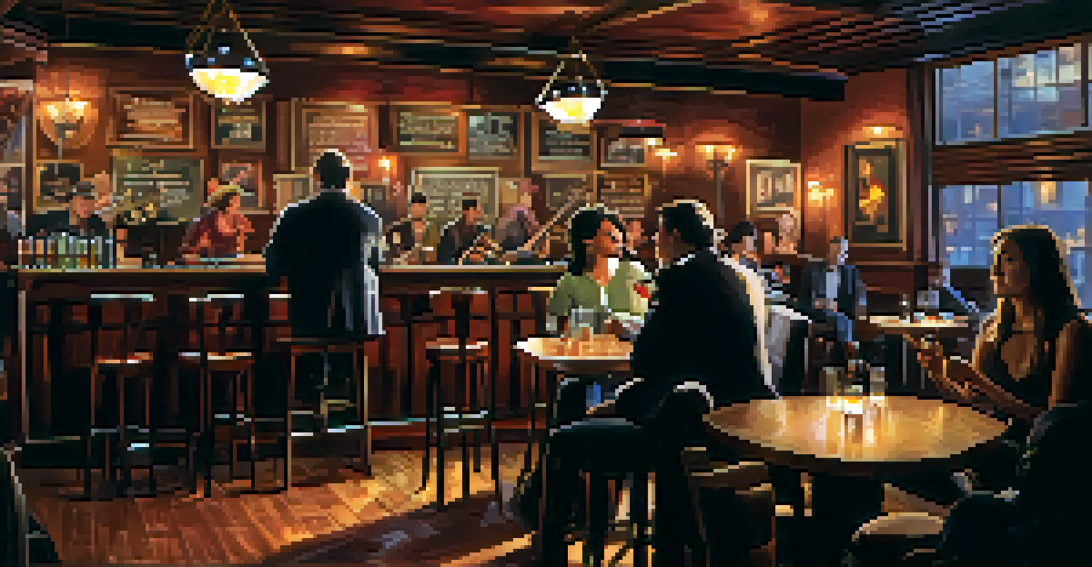 An intimate live music performance at Harlow's Restaurant & Nightclub with a small band on stage and a cozy atmosphere.