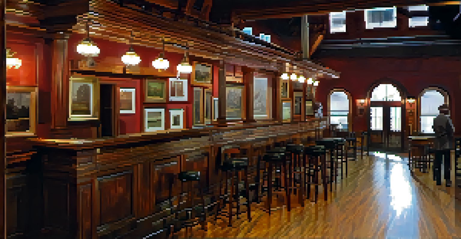 Inside the Old Sacramento History Museum, showcasing a replica saloon with wooden furnishings and visitors engaging with exhibits.