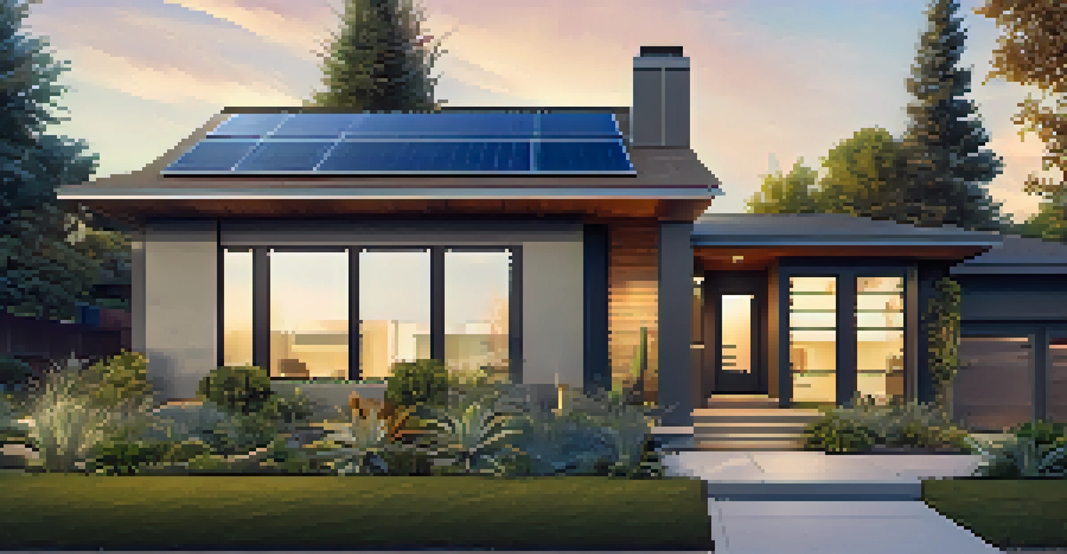 A close-up of a modern home in Sacramento, showcasing solar panels and energy-efficient features.