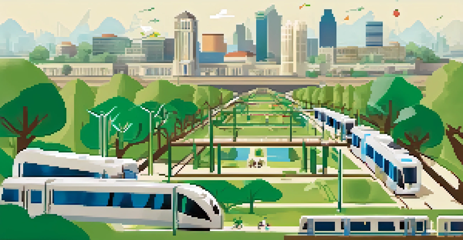 An infographic showing the environmental benefits of public transit in Sacramento, featuring icons of light rail and buses.