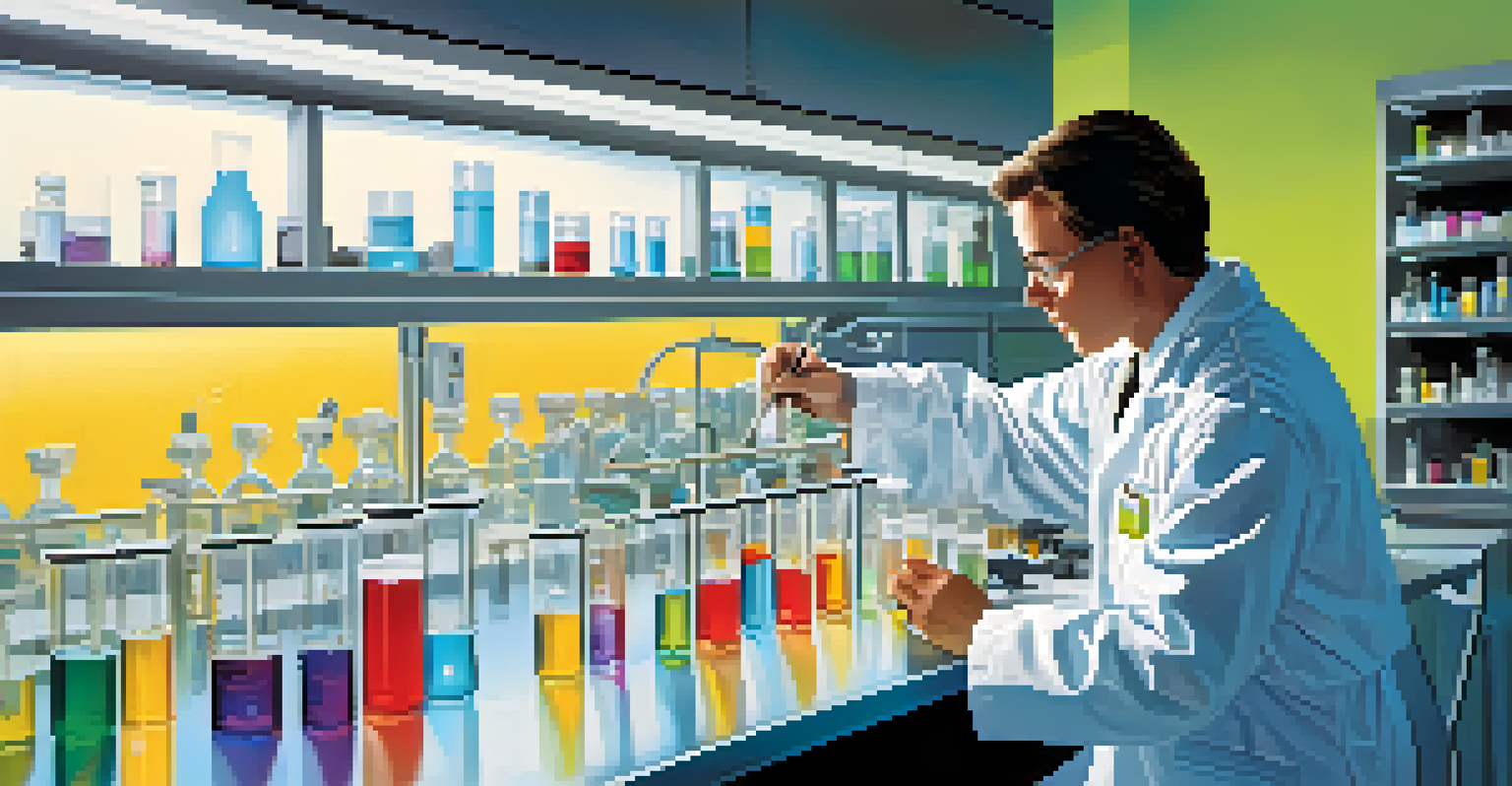 A scientist testing water samples in a laboratory.