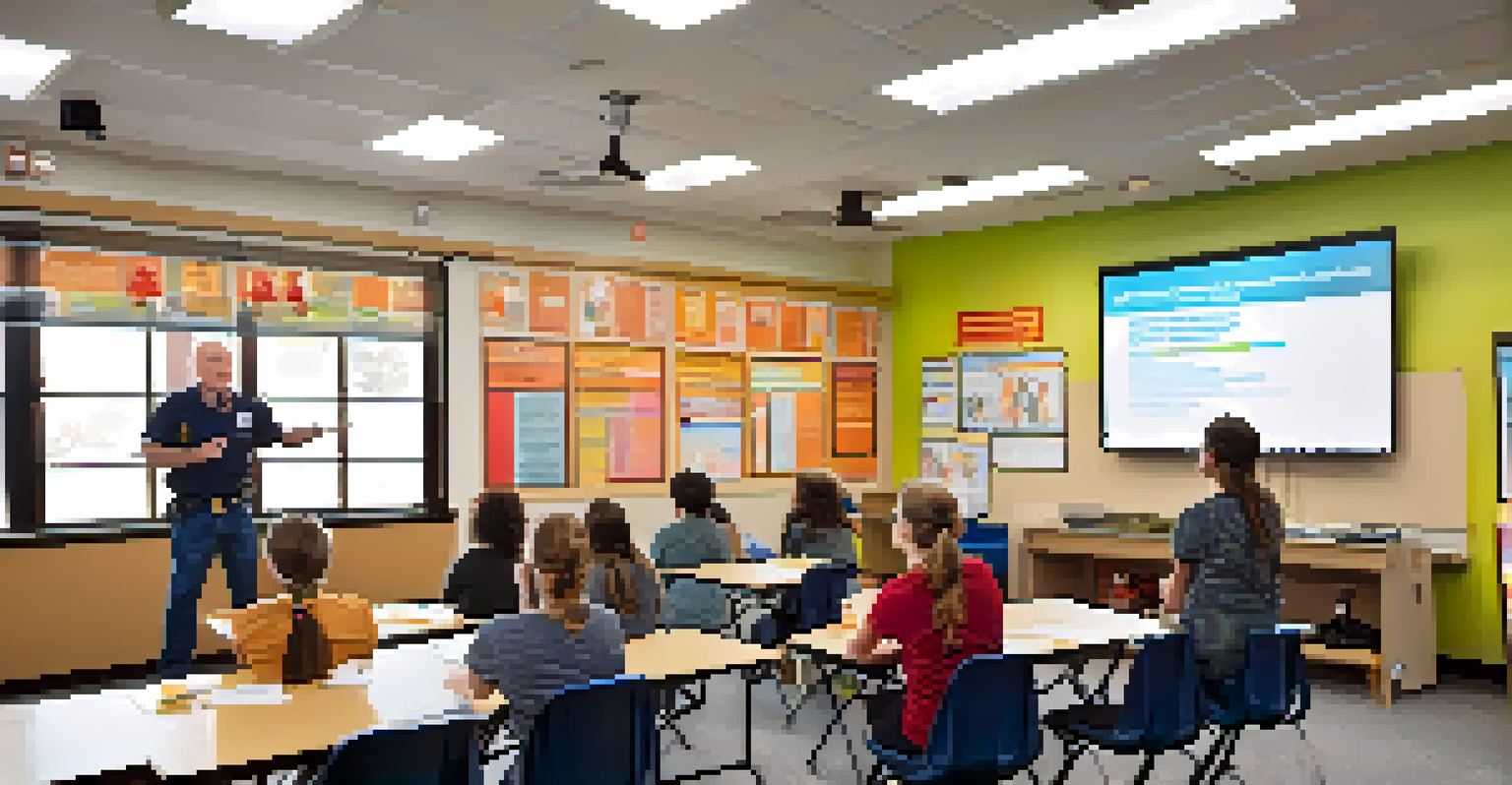 An instructor teaching a CPR workshop in a bright classroom filled with engaged students.