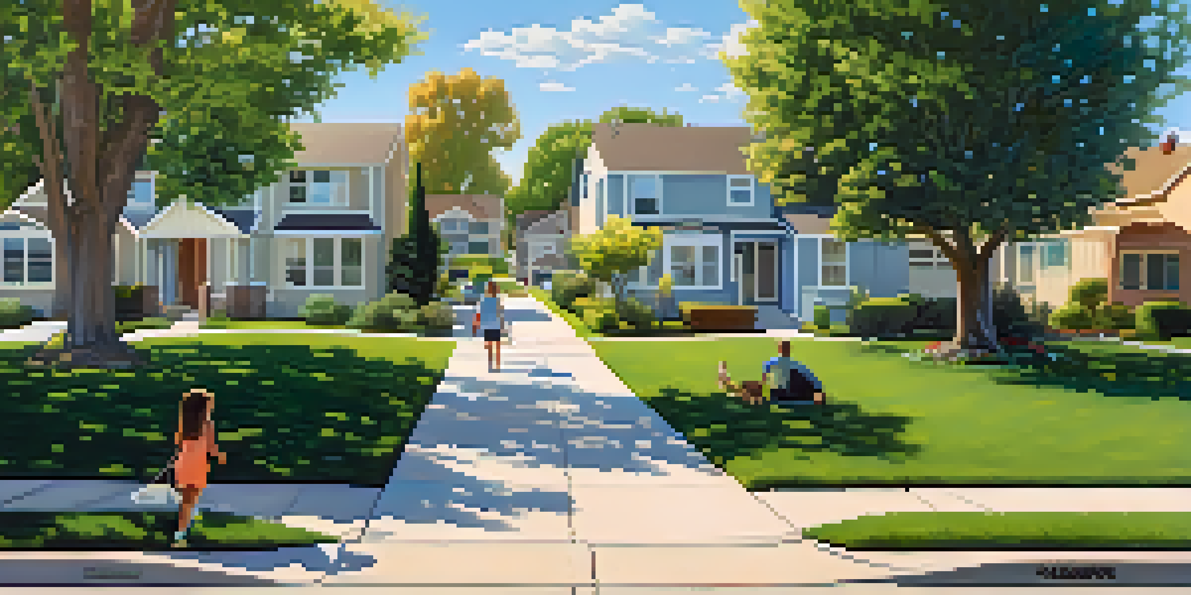 A peaceful suburban neighborhood in Sacramento with families and children enjoying the outdoors.