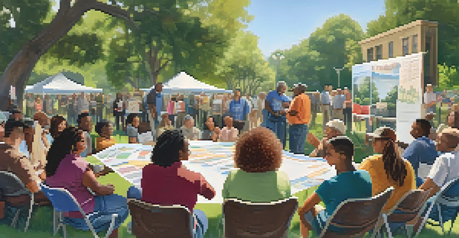 Residents of Sacramento gathered in a park for a community meeting about housing issues.