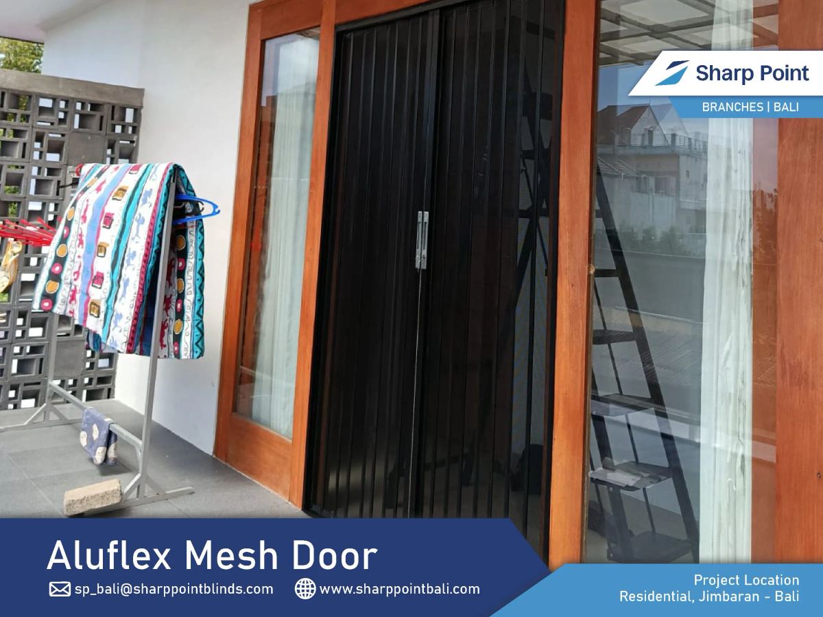 Aluflex Mesh Door Black Color Residential,Jimbaran 27 05 2025 (Puspa) (2)