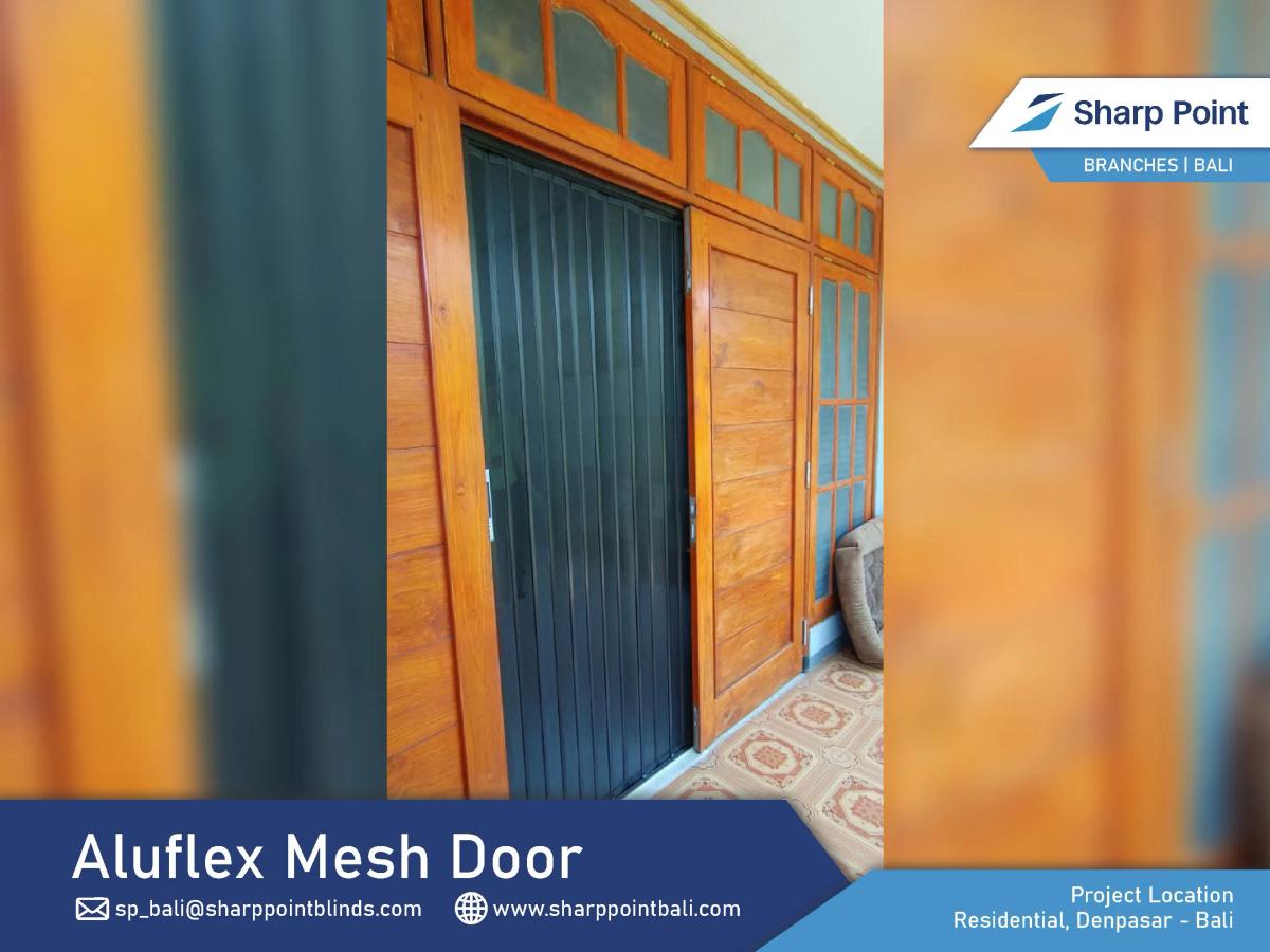 Residential — Denpasar — Aluflex Mesh Door Black Color Residential, Denpasar 22 08 2025 (Puspa)