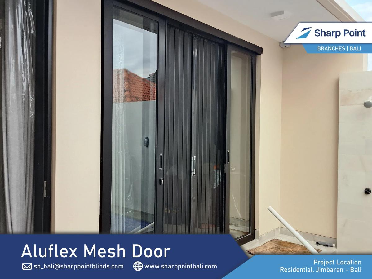 Residential — Badung — Aluflex mesh Door (BT) Black Color Residential, Jimbaran 24 06 2025 (Puspa) (2)