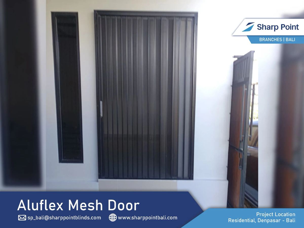 Aluflex Mesh Door Searah, Black Color, Residential, Denpasar,03 02 2026 (Puspa) (4)
