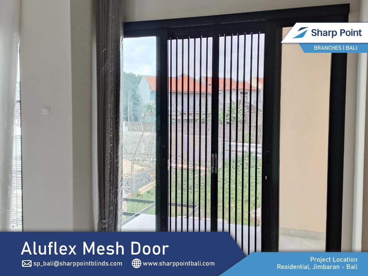 Residential — Badung — Aluflex mesh Door (BT) Black Color Residential, Jimbaran 24 06 2025 (Puspa) (1)