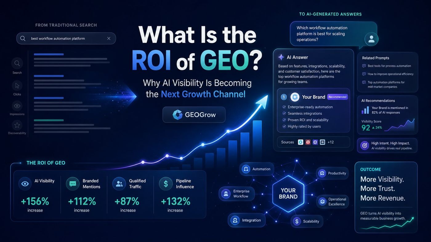 Cover image for What Is the ROI of GEO? Why AI Visibility Is Becoming the Next Growth Channel
